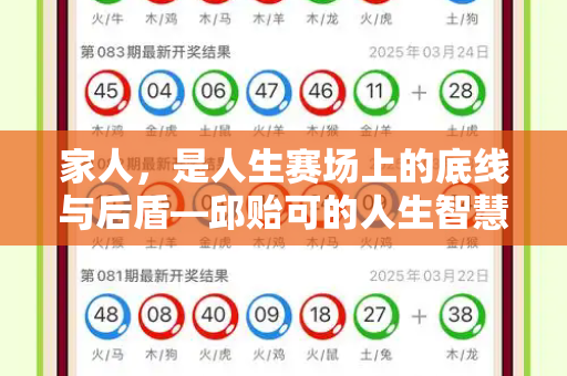 家人,是人生赛场上的底线与后盾—邱贻可的人生智慧和老旧版跑狗图与邱贻可 知乎