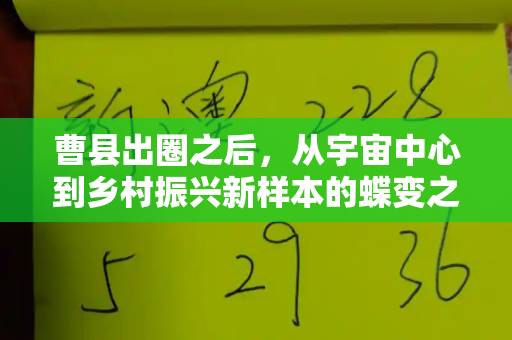 曹县出圈之后,从宇宙中心到乡村振兴新样本的蝶变之路和2025港资料免费大全与曹县到底怎么了?