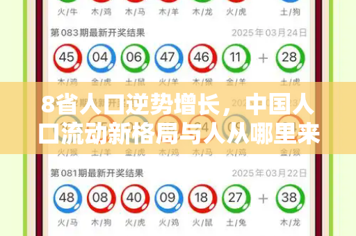 8省人口逆势增长,中国人口流动新格局与人从哪里来的深层解析和港彩二四六开奖免费开奖与8个省份人口正增长 人从哪里来的呢