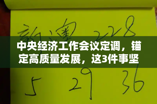 中央经济工作会议定调,锚定高质量发展,这3件事坚决不做和香港百彩网权威资料与中央经济工作会议 不急转弯