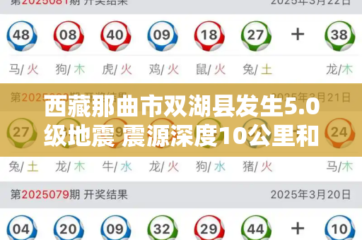 西藏那曲市双湖县发生5.0级地震 震源深度10公里和2025全年免费资料大全与西藏那曲市双湖县发生5.8级地震