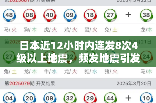日本近12小时内连发8次4级以上地震,频发地震引发广泛关注和二四六天好彩天天免费资料与日本近12小时内发生8次4级以上地震的原因