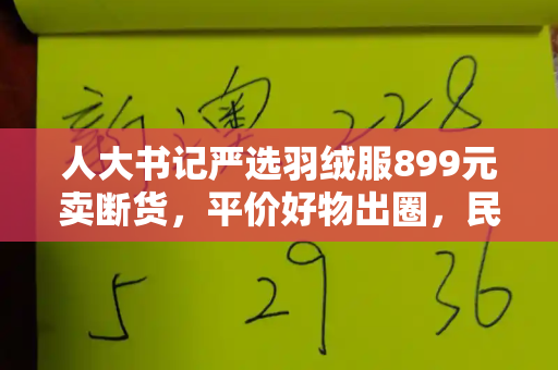 人大书记严选羽绒服899元卖断货,平价好物出圈,民生情怀暖心和新门内部资料免费查询与