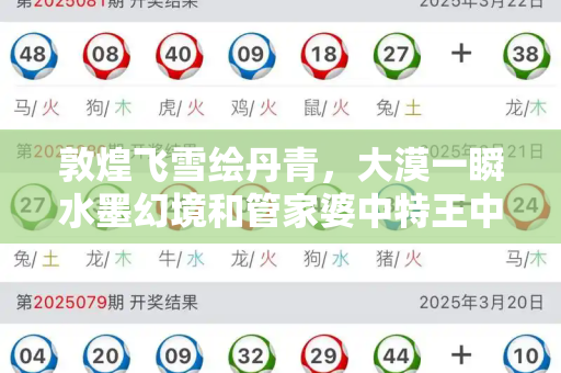 敦煌飞雪绘丹青,大漠一瞬水墨幻境和管家婆中特王中王与敦煌沙漠冬季个人写真