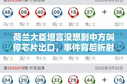 荷兰大臣坦言没想到中方叫停芯片出口,事件背后折射多重信号和2025年正版资料大全与荷兰芯片巨头声援我国