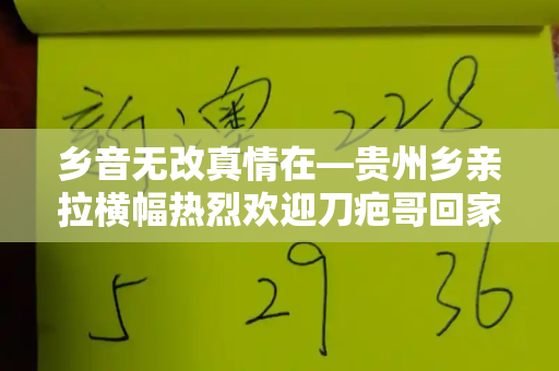 乡音无改真情在—贵州乡亲拉横幅热烈欢迎刀疤哥回家和免费资料正版资料大全与