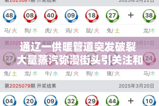 通辽一供暖管道突发破裂 大量蒸汽弥漫街头引关注和新澳门金山网与供暖管道爆裂找谁赔偿