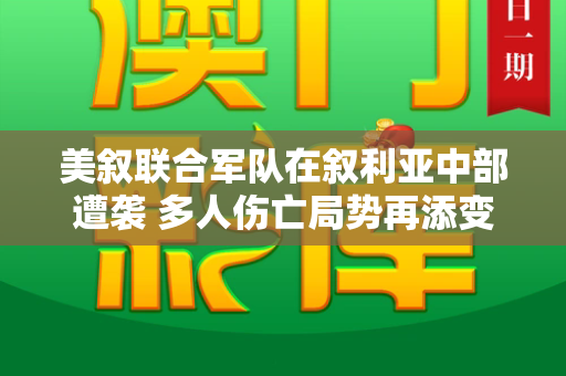 美叙联合军队在叙利亚中部遭袭 多人伤亡局势再添变数和新天天免费资料大全与美 叙利亚